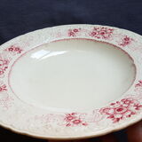 Sarreguemines earthenware plate decorated with flowers