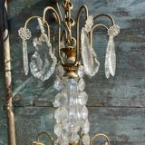 Chandelier with bronze and crystal grapevines