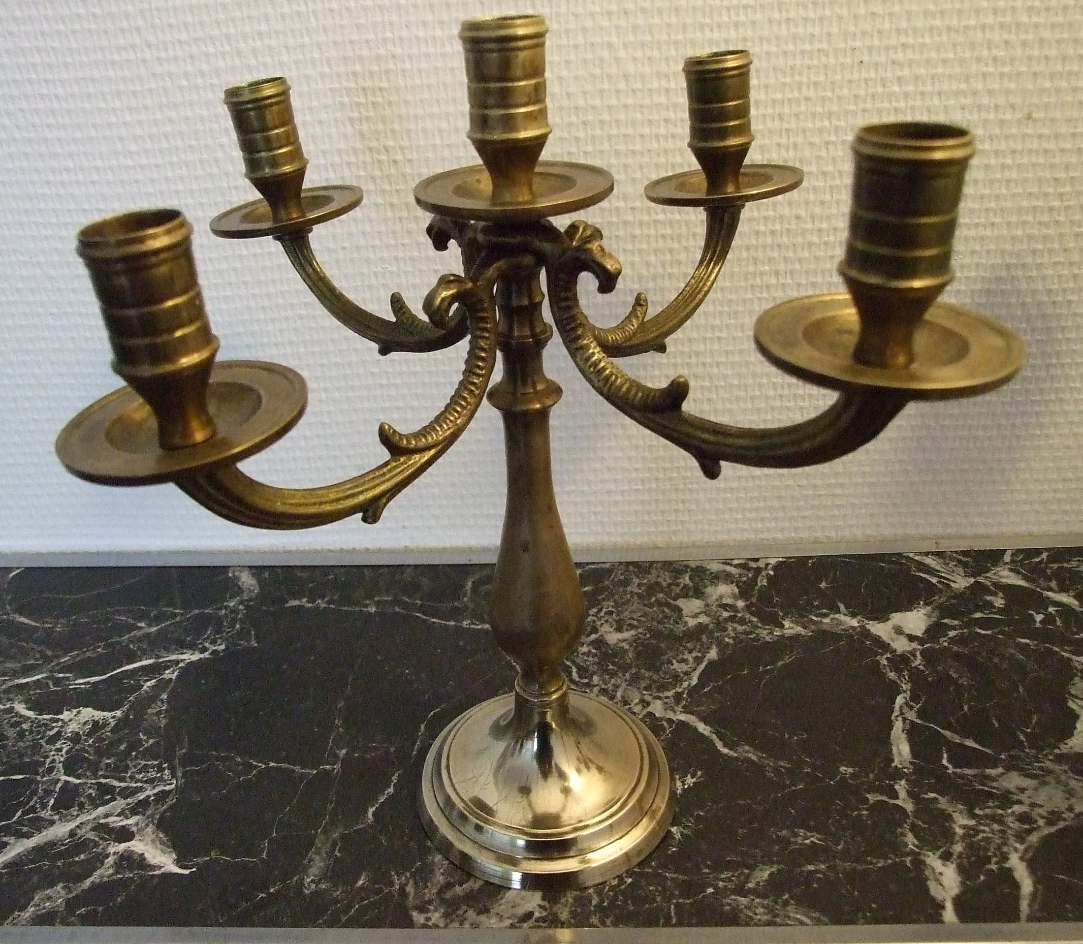 Pair of candlesticks 5 bronze lights