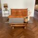 Vintage 70s smoked glass coffee table