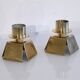 Pair of vintage Danish brass candle holders 1970