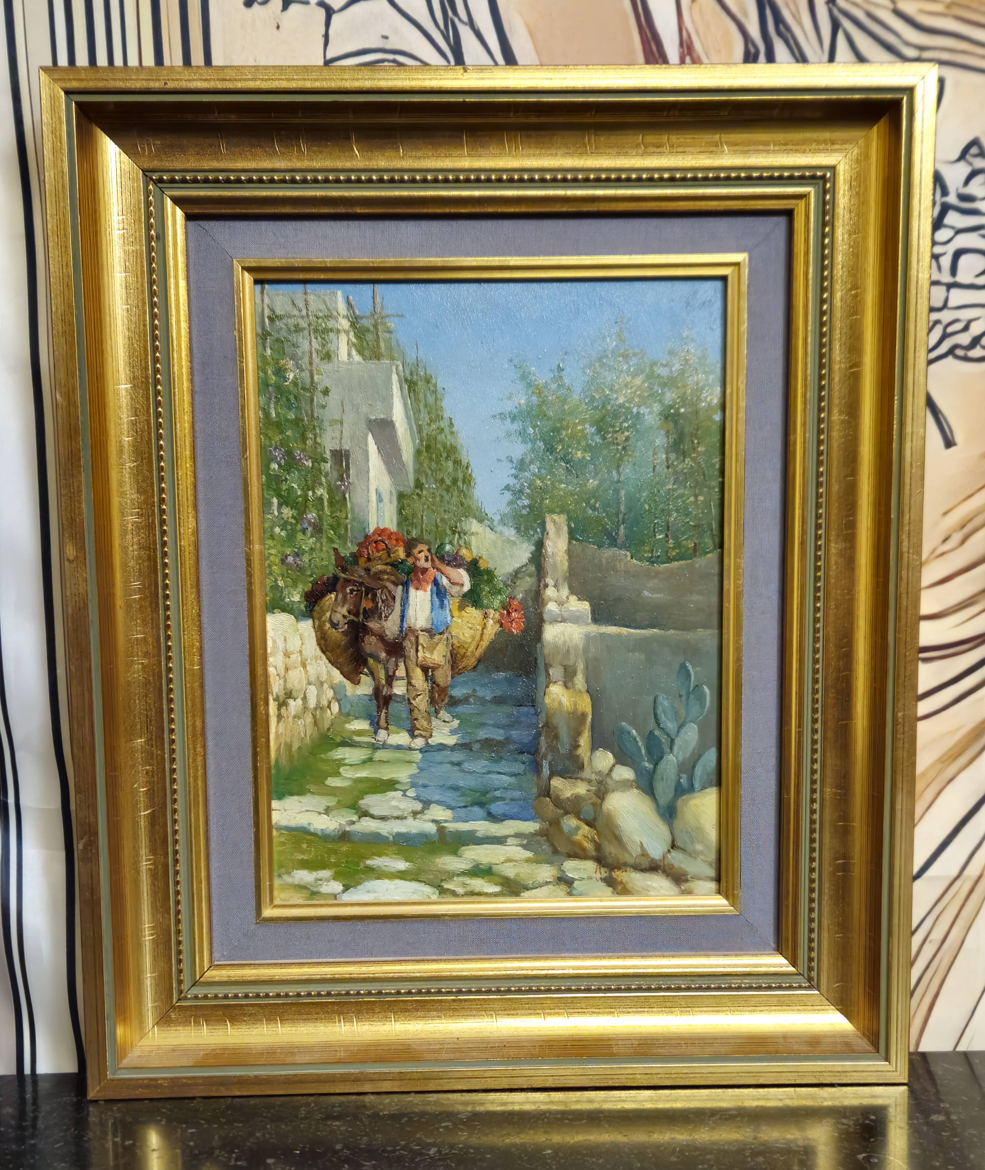 A. Di Carlo – Mediterranean Animated Scene – Oil on Panel