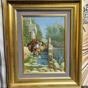 A. Di Carlo – Mediterranean Animated Scene – Oil on Panel