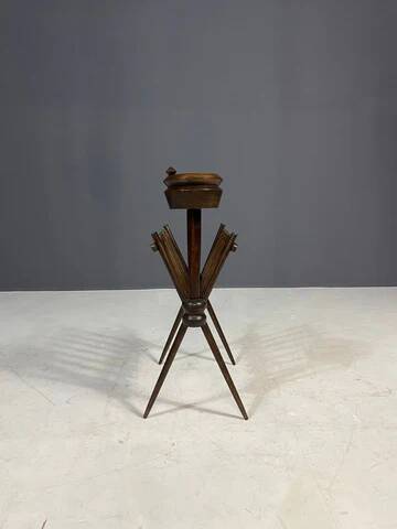 French vintage beech magazine rack, 1960s