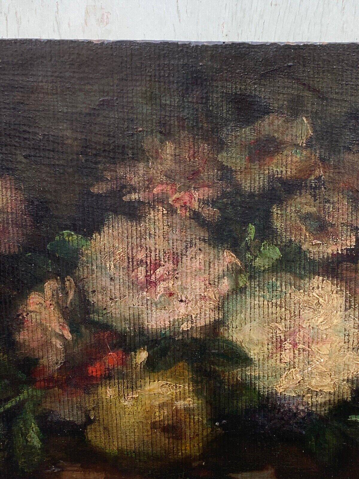 Oil on panel bouquet of flowers late 18th century still life