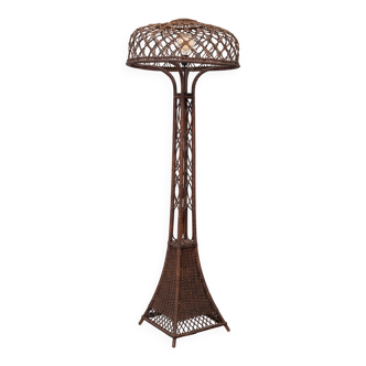 Stunning Wicker floor lamp 1920s Manufacture by L.p.h. de Ridder Amsterdam