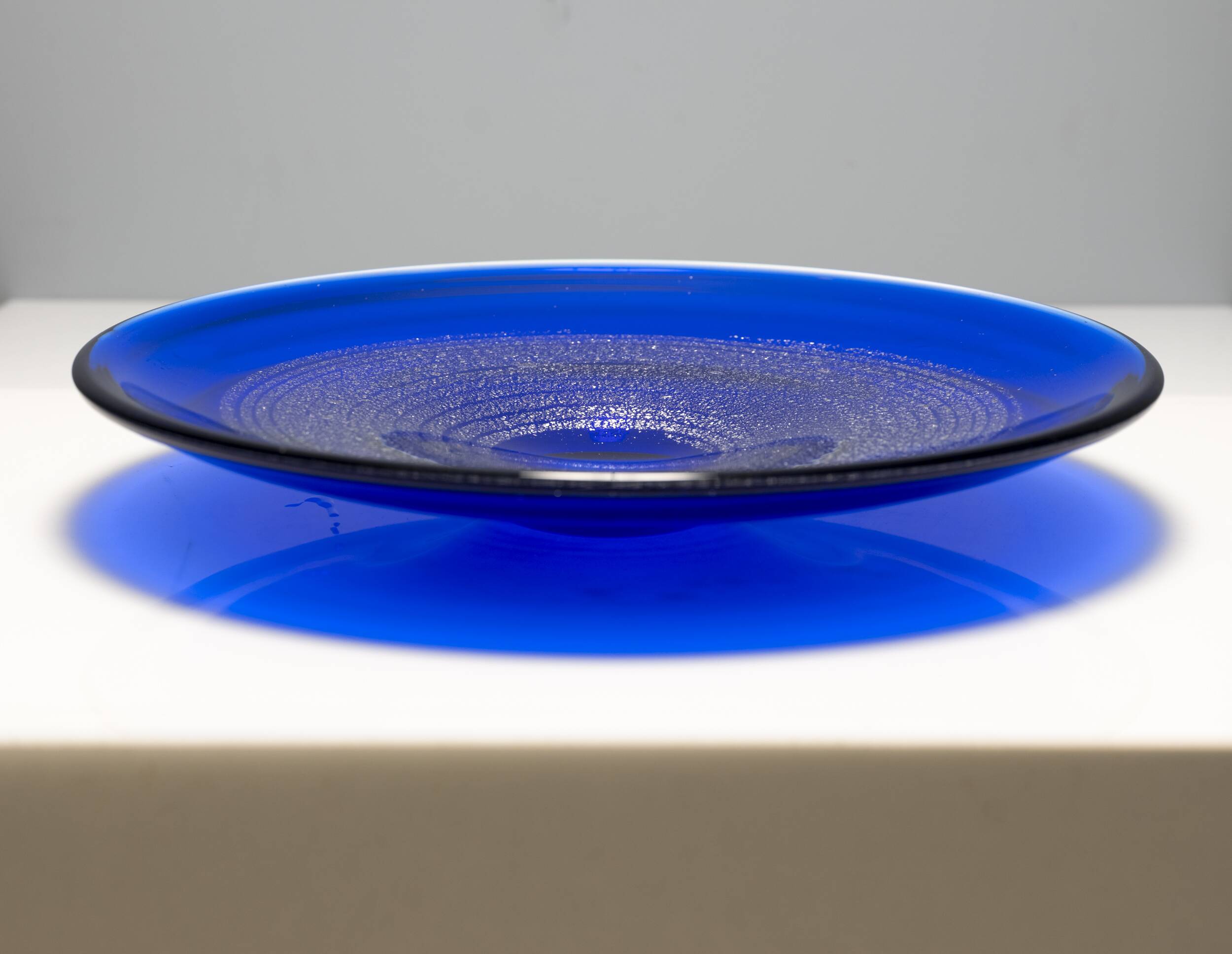 Glass bowl with gold foil, František Vízner, 1976, Czechoslovakia