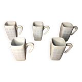 Series of 5 cups broste copenhagen vintage blue ceramic #a513