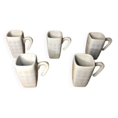 Série de 5 tasses broste copenhagen céramique bleue vintage #a513