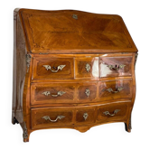 Commode scriban ou bureau de pente, plaque de fruitier, XVIIIème siècle