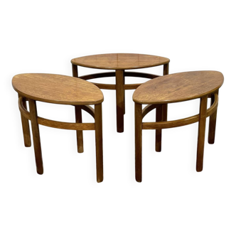 Trio of 70s teak side tables