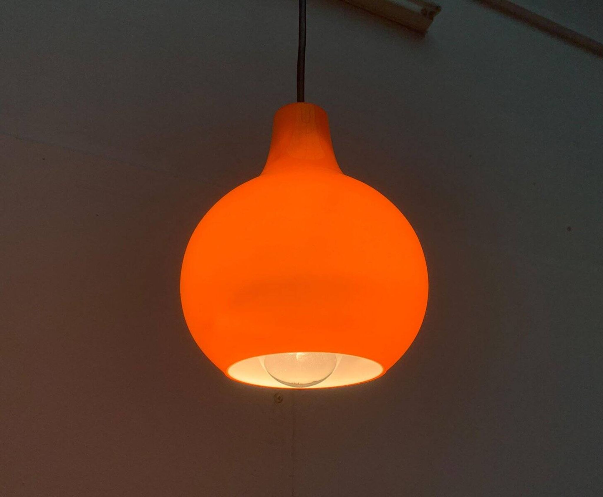 Mid-Century German Glass Pendant Lamp AH by Peill & Putzler, Set of 3