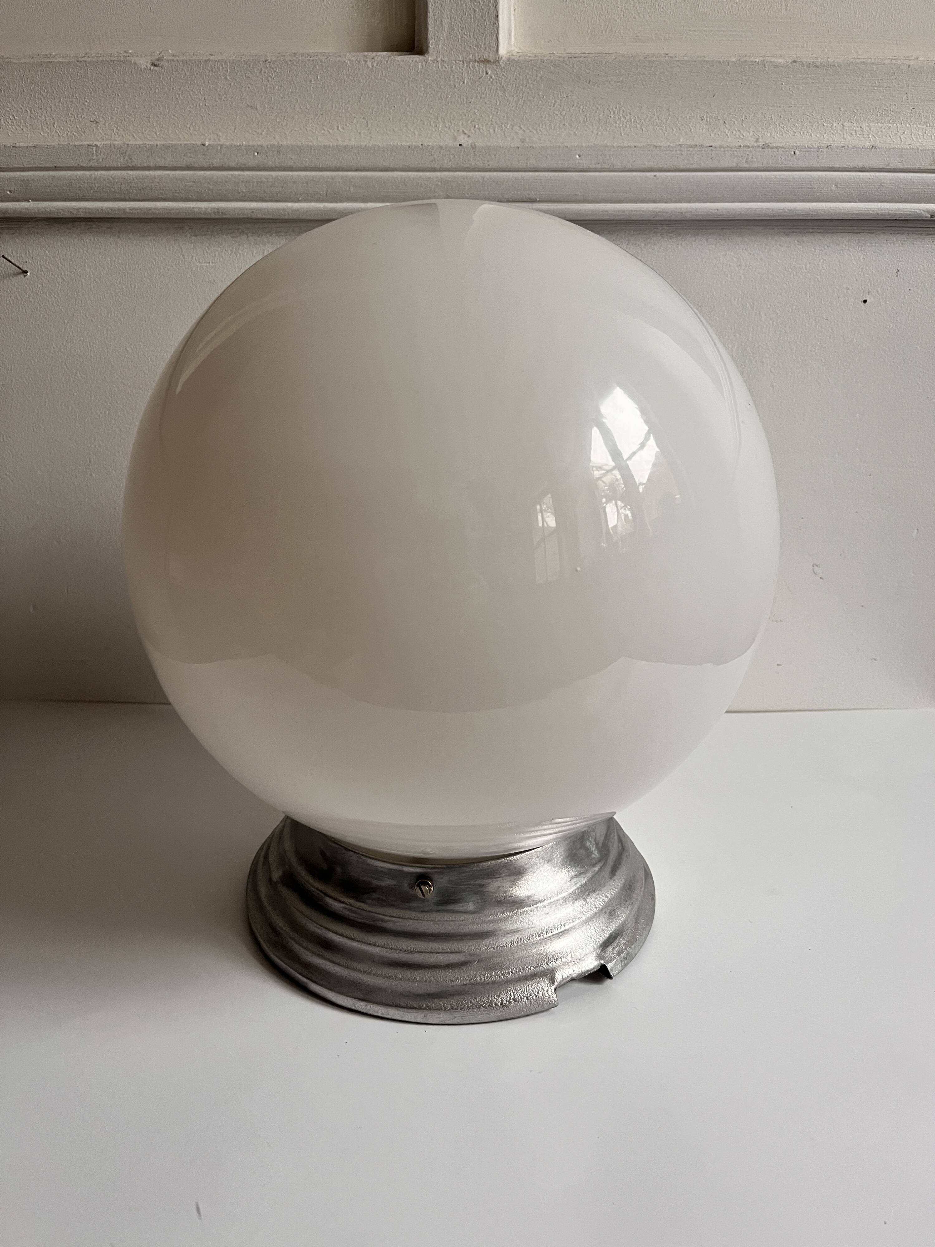 Opaline globe ceiling light
