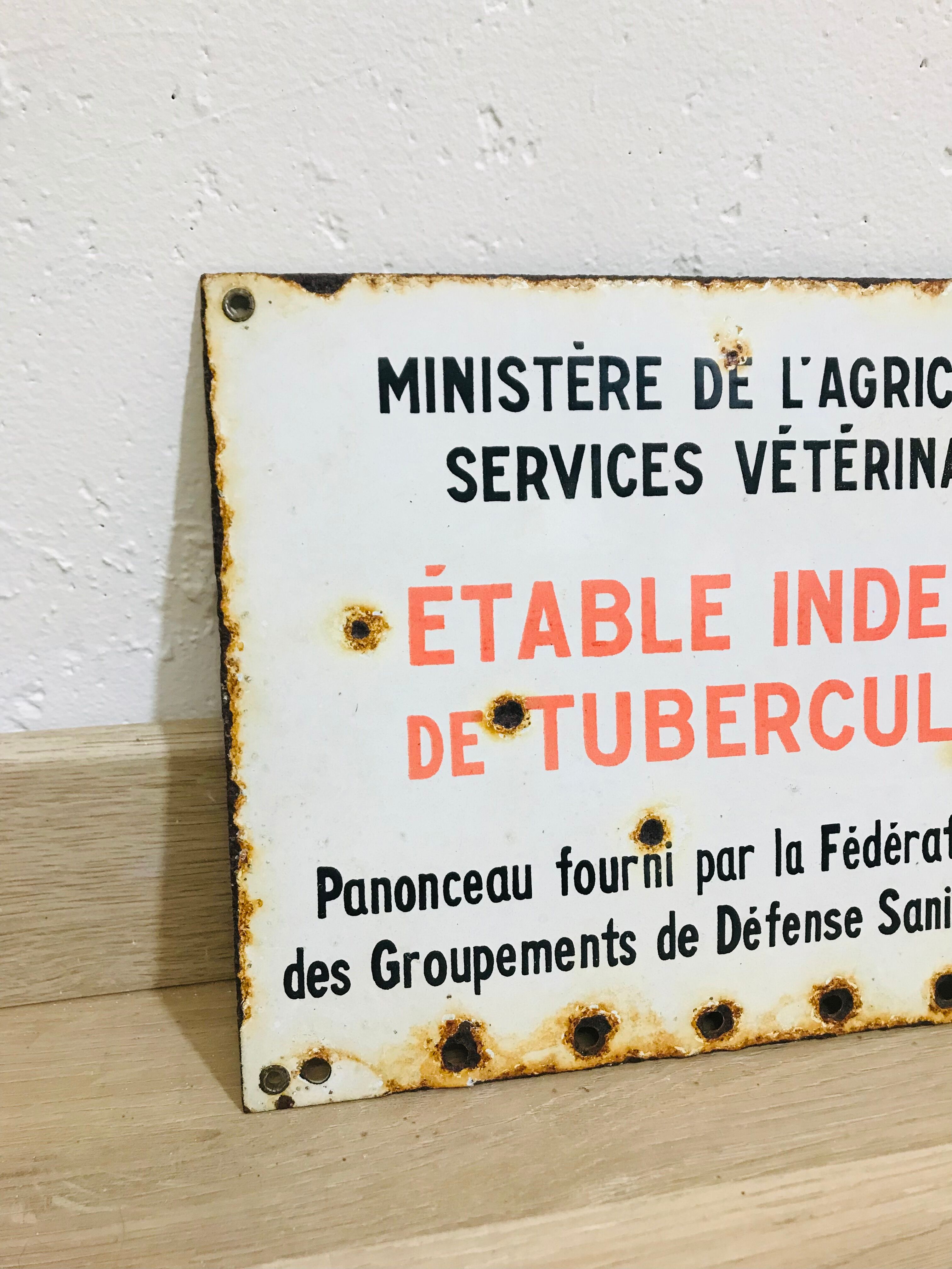 Enamelled plate "Tuberculosis-free"