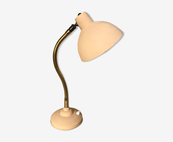 Vintage 60s Beige And Flexible Gold Desk Lamp 45 Cm Selency Flexible Gold Desk Lamp 45 Cm, Small Gold Desk Lamps