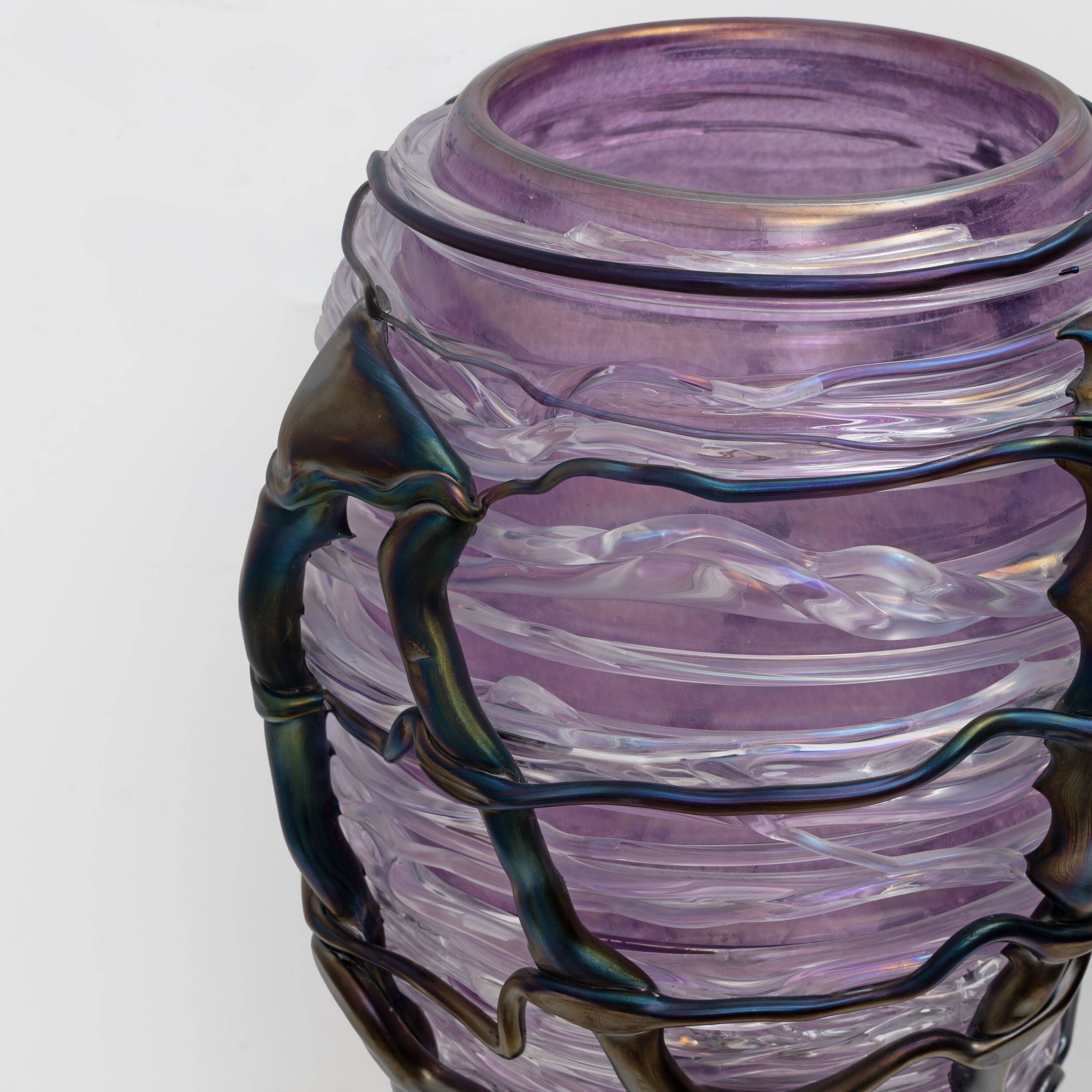 Exceptional Pair of Sculptural Murano Glass Table Lamps, Unique Piece, 1990
