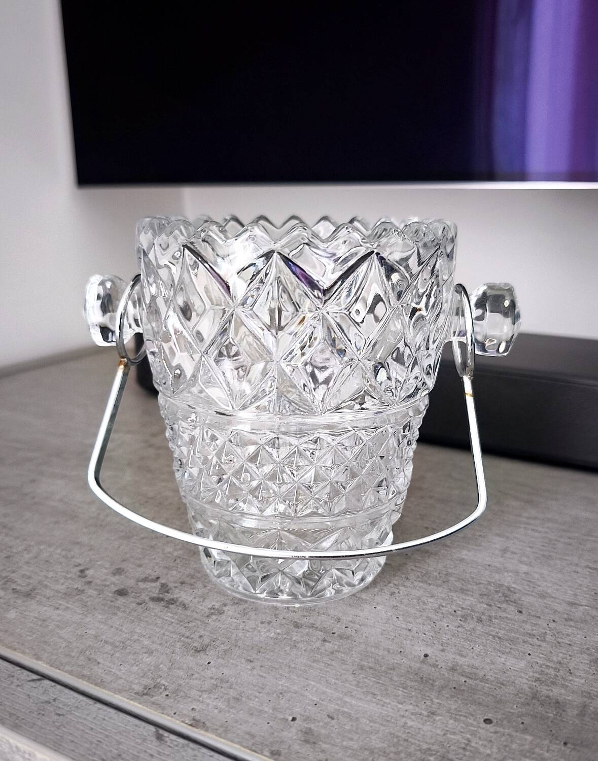 Vintage crystal ice bucket
