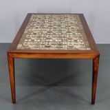 Mid-century Danish Haslev Mobelsnedkeri coffee table with Royal Copenhagen ceramic tiles