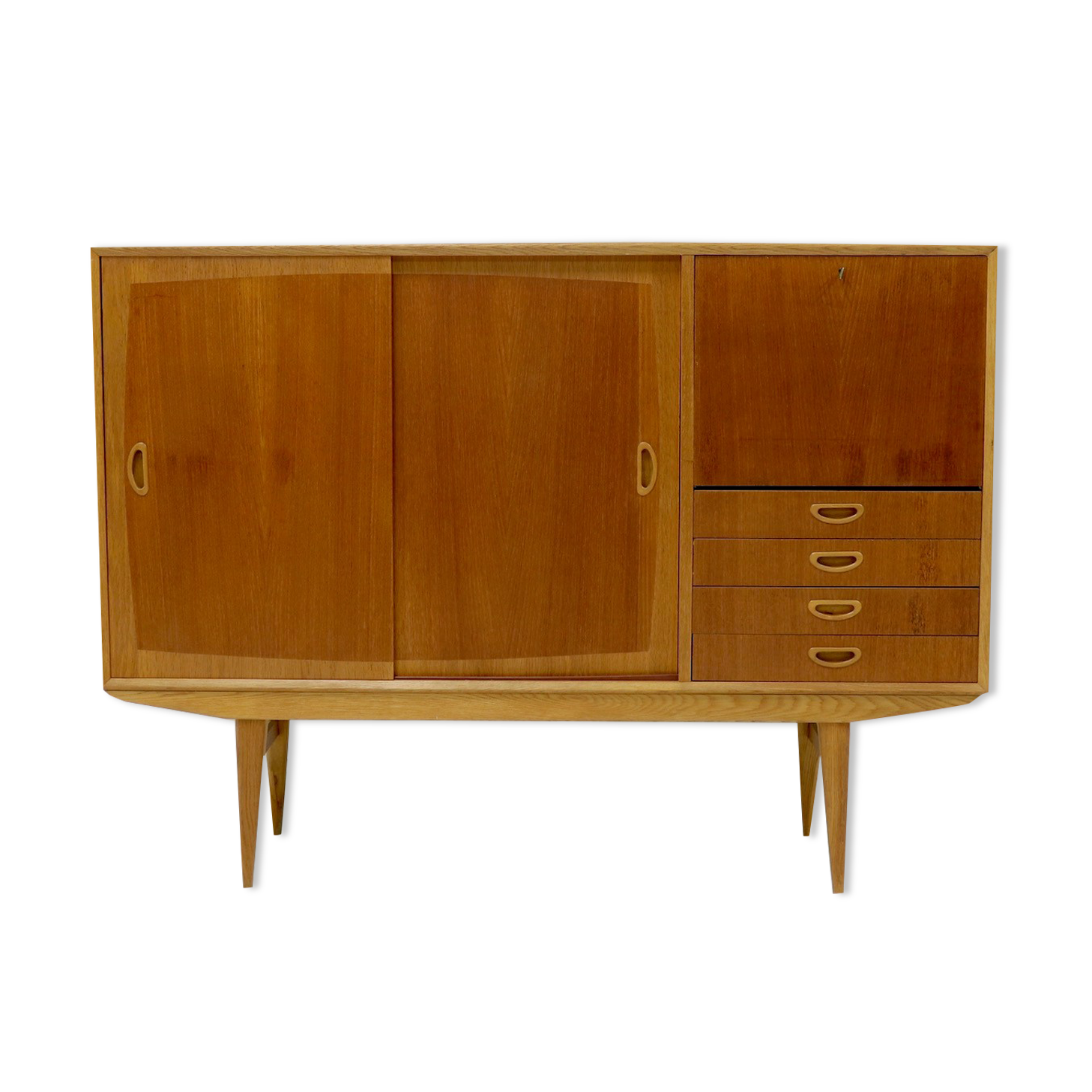 Scandinavian Two Tone Teak Highboard 1960s