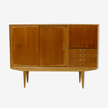 Highboard scandinave en teck bicolore des années 1960