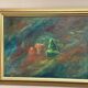 Oil on canvas “Still Life with Fruits” by Olle Bredford,Vintage & Framed 38×30cm