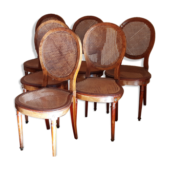 6 Louis XVI style canne chairs