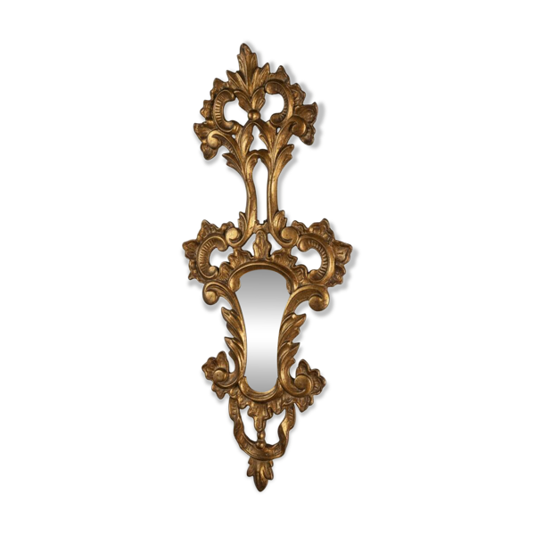 Miroir Italien en bois doré a la feuille du XVIIIe