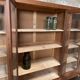 Solid wood display cabinet.