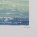 Camille COMBE: The glaciers of Spitsbergen, Original signed monotype