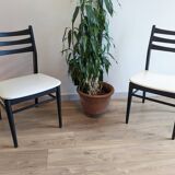 Pair of vintage Scandinavian black and white chairs