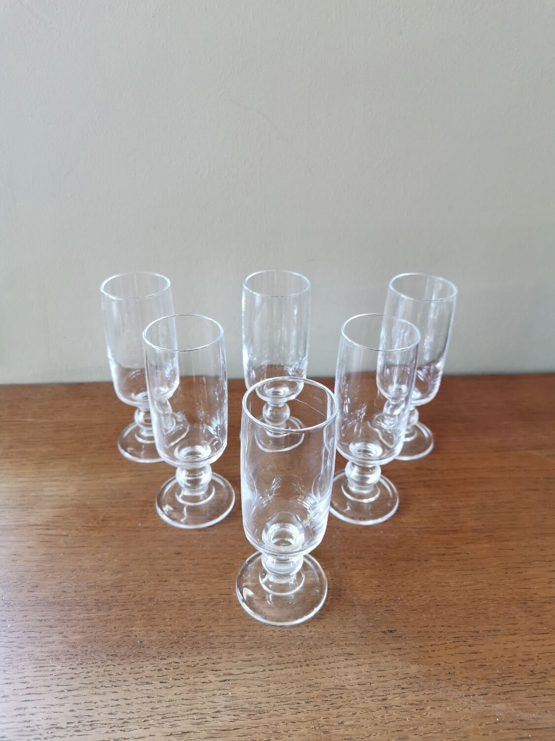 6 vintage crystal Champagne flutes