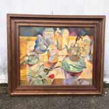 Vintage cubist school painting still life collection