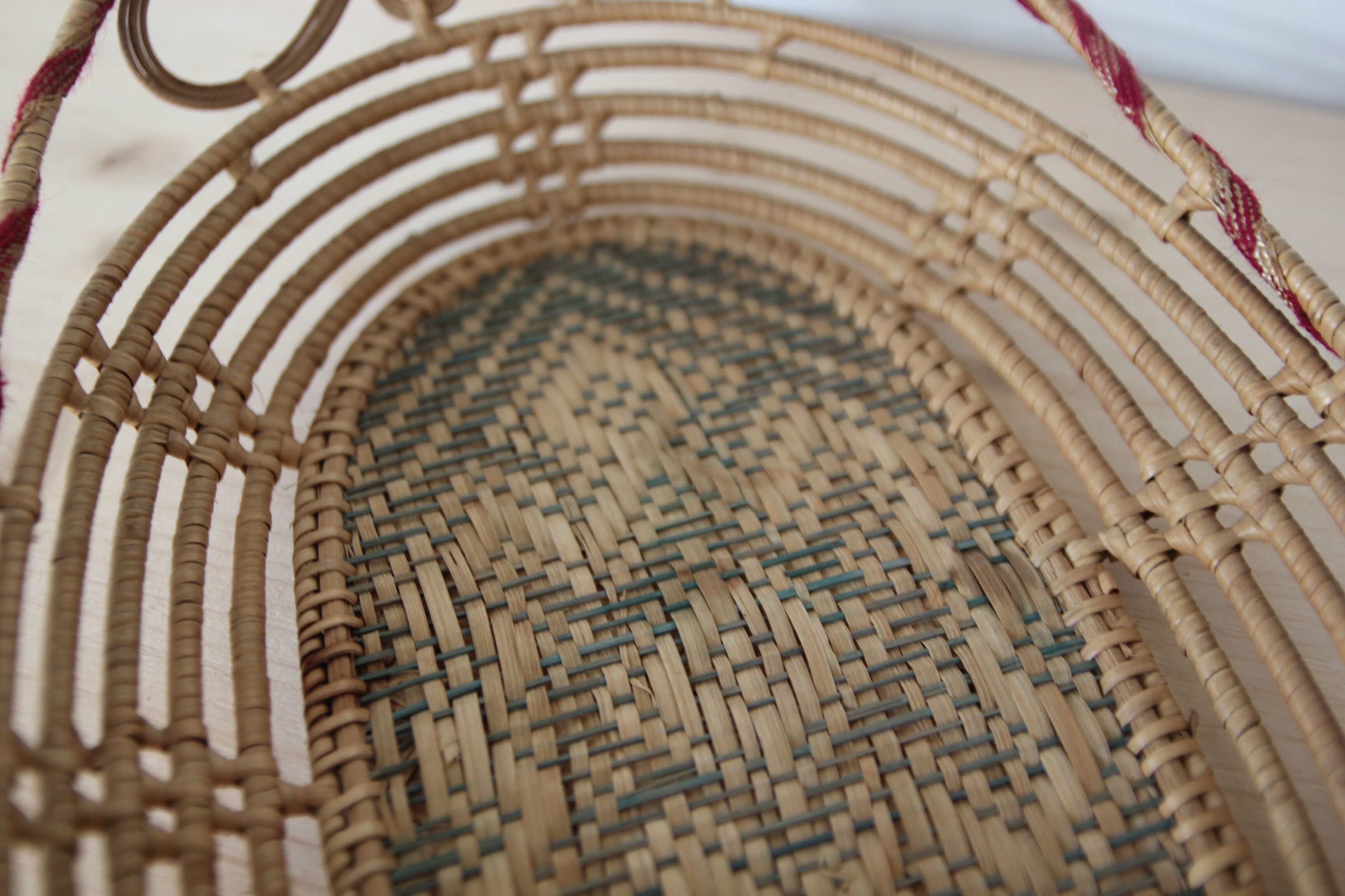 Wicker basket and thread