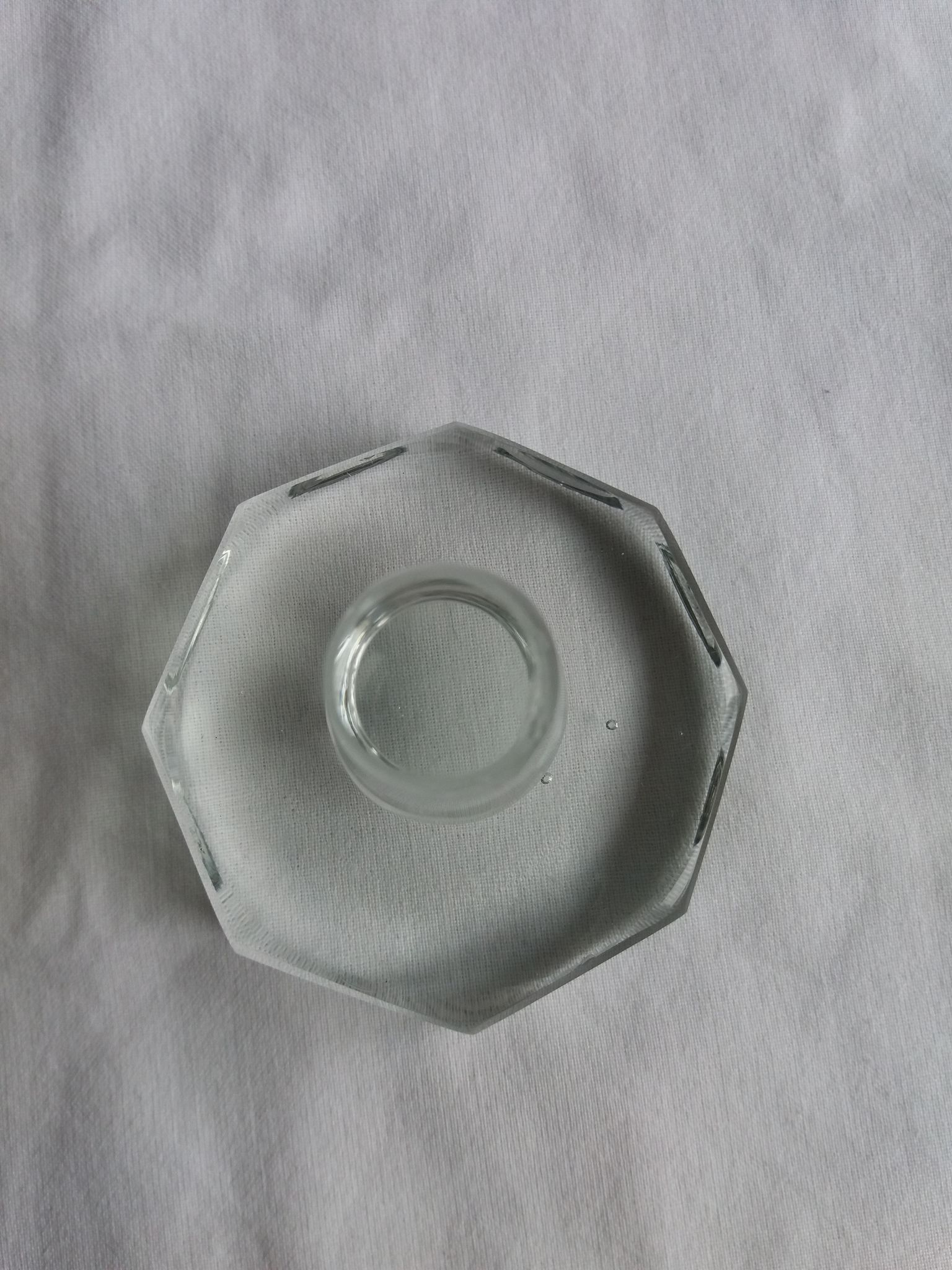 Carved blown glass decanter
