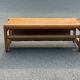 Scandinavian pine bench with canvas storage, 1970s