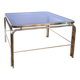 Coffee table glass smoked metal gilded Italian design 80s stamped