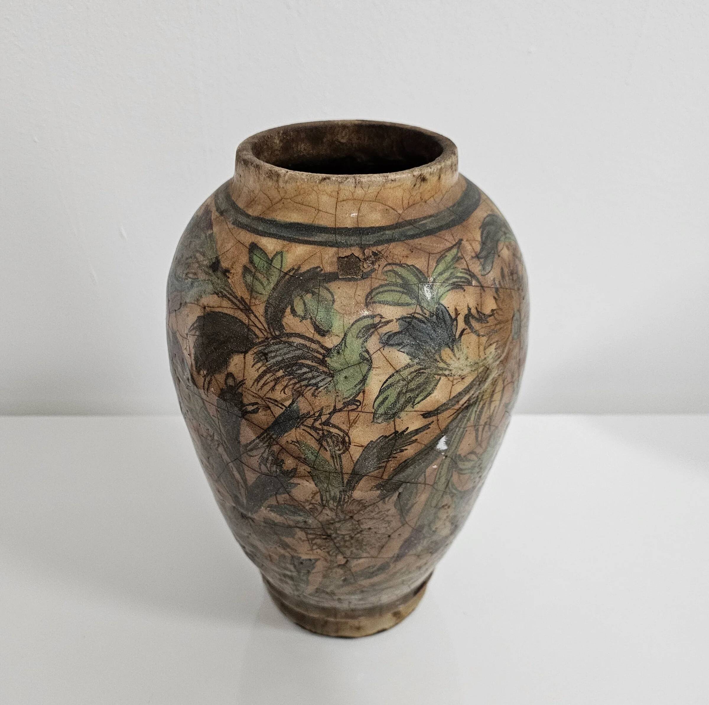 Early 20th century Persian Qajar dynasty pottery vases / bowl / bottle / 1900s