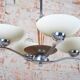 Art Deco Chandelier in Chromed Steel and Beech, Czech, 1920s