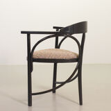 4 Wooden Black Lacquered Thonet Triangle Dining Chairs Model 87, 1980s