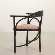 4 Wooden Black Lacquered Thonet Triangle Dining Chairs Model 87, 1980s