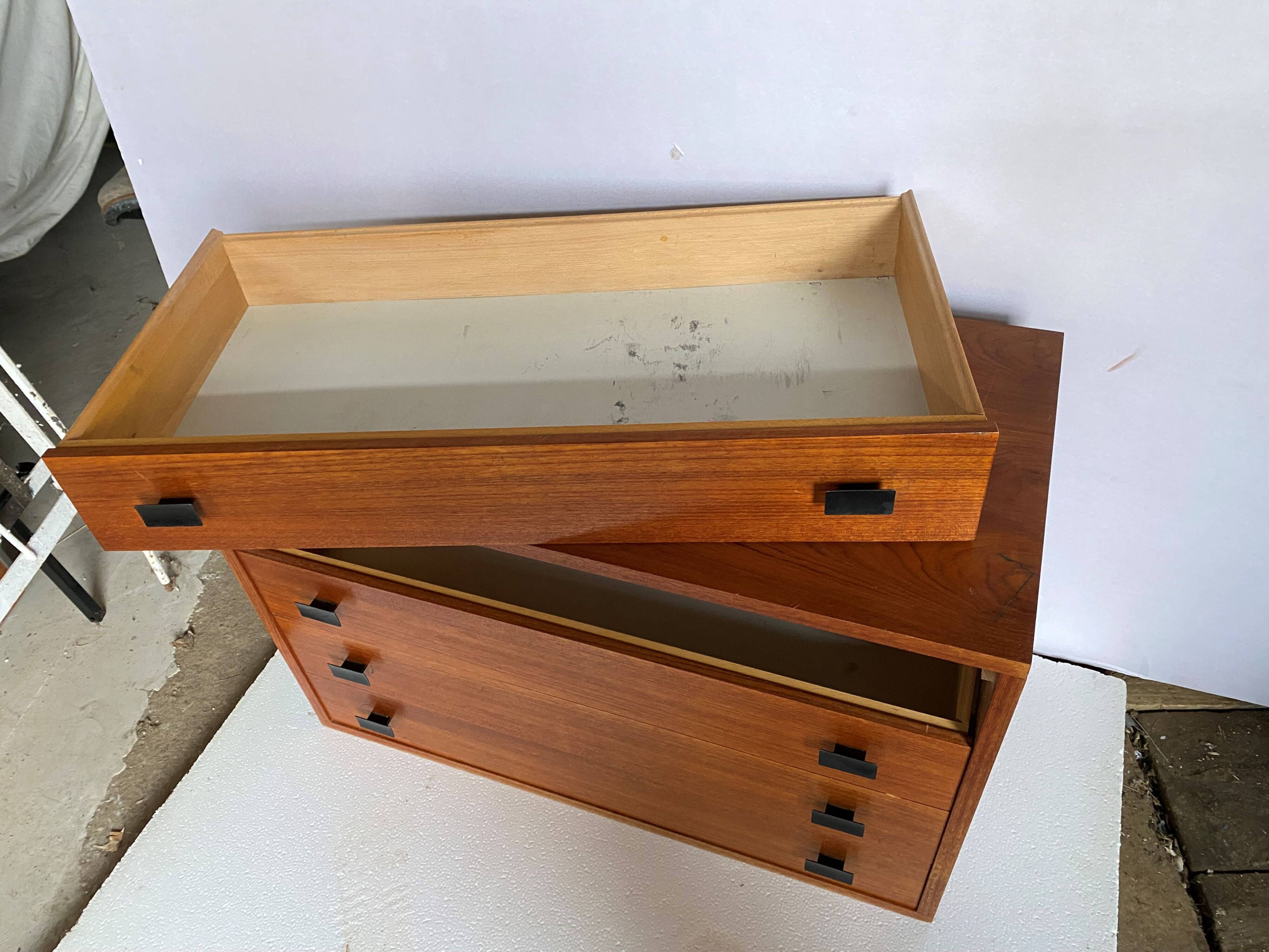 Convenient storage unit in Scandinavian teak from the 60s