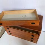 Convenient storage unit in Scandinavian teak from the 60s