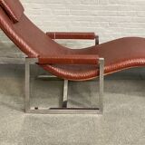 Ralph lauren leather & chrome lounge chair - usa 1990's