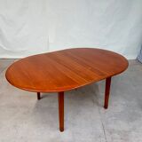 Danish teak round extending dining table