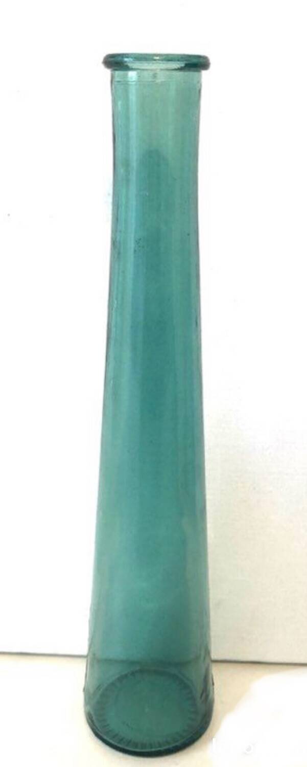 Vase verre bleu