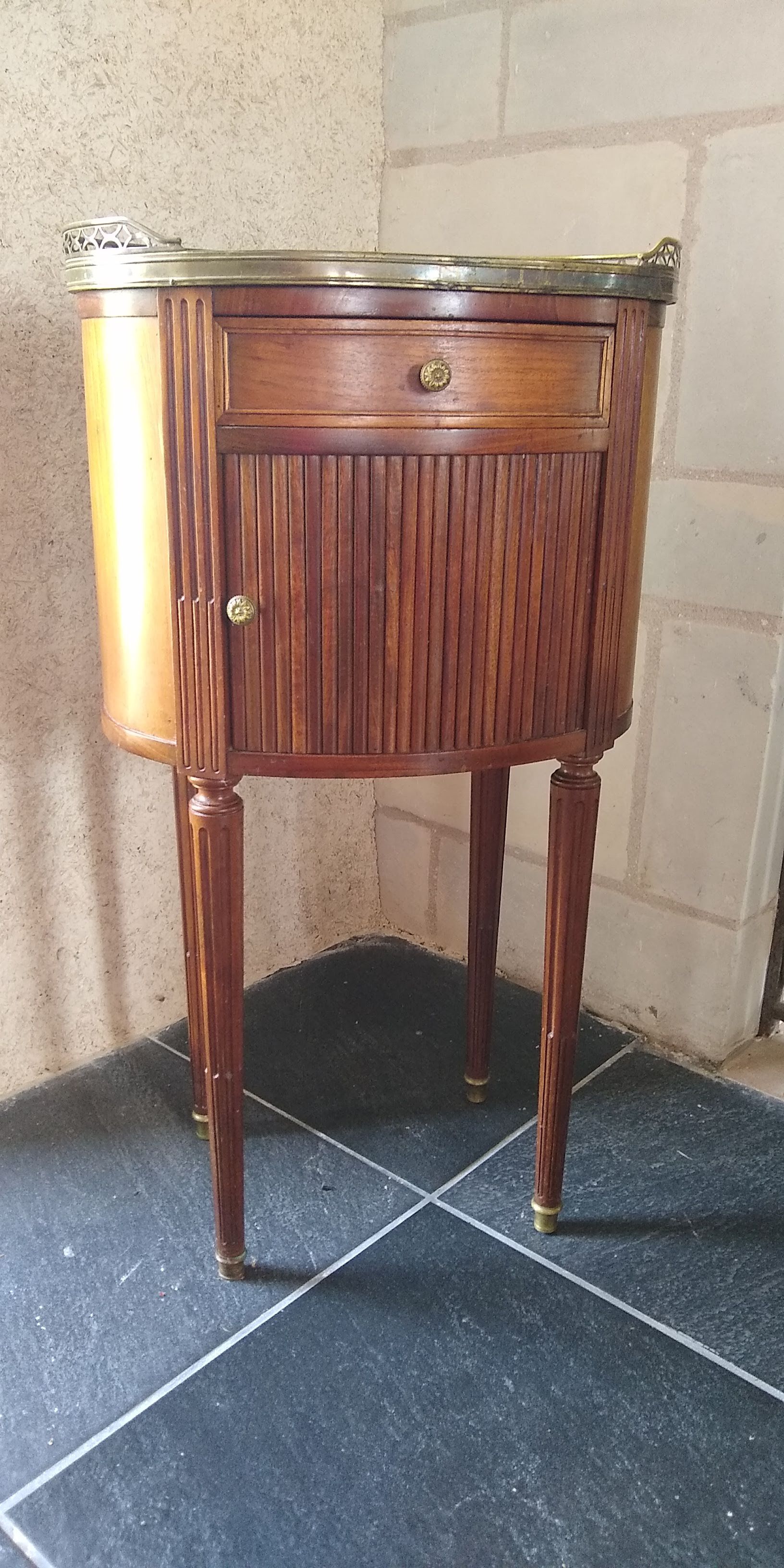 Louis XVI style drum bedside table