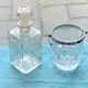 Whiskey carafe and ice bucket stamped crystal d'arques in vintage transparent glass