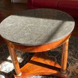 Black marble empire pedestal table