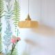 Vintage Art Deco yellow Clichy glass pendant light