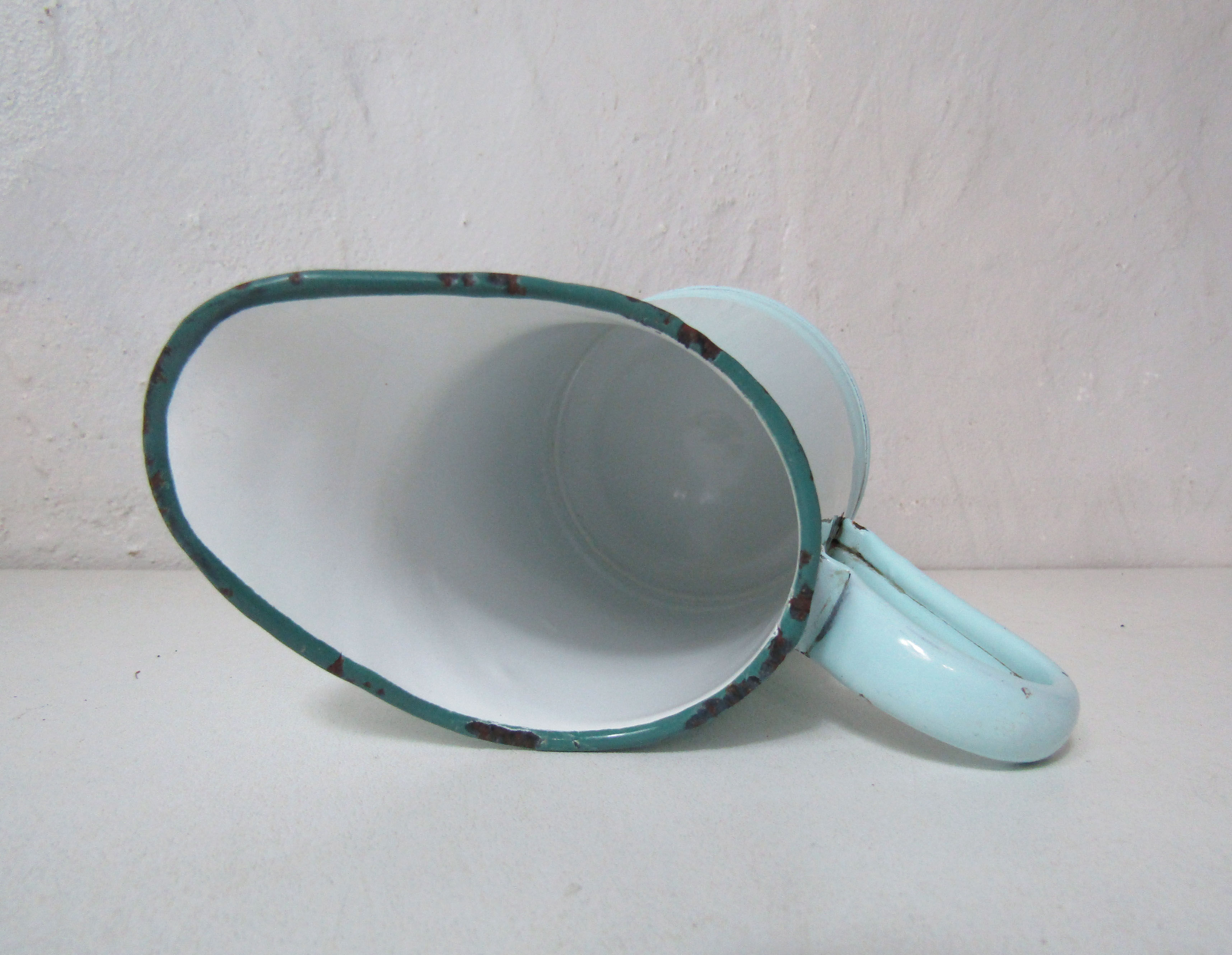 Old pitcher enamelled vintage mint